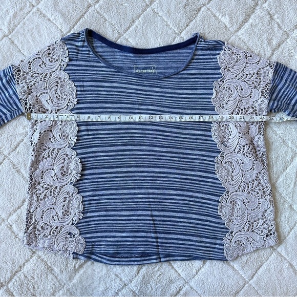 We The Free | Blue and White Battenburg Stripe Top | Size Medium - Picture 10 of 11